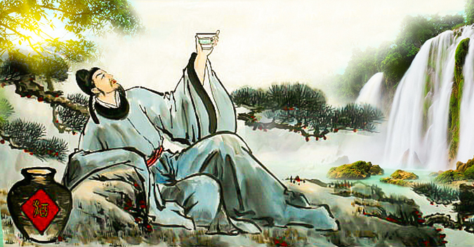 Những bậc chính nhân quân tử khi xưa say mà rũ sạch bụi trần, không sợ cường quyền, không tham phú quý… (Ảnh: Pinterest)
